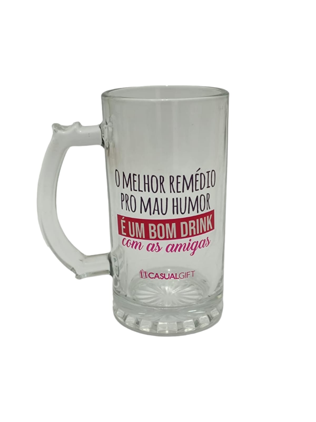 Caneca de chopp "Melhor remédio pro mau humor" 480ml - Imagem 3