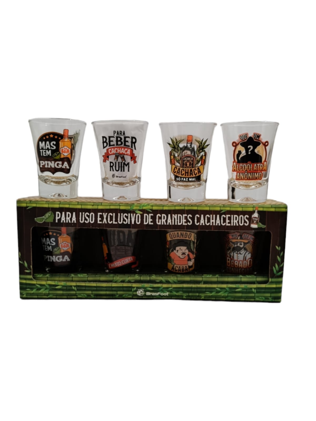 Copo Dose C/ 4Un - Grandes Cachaceiros - Imagem 2