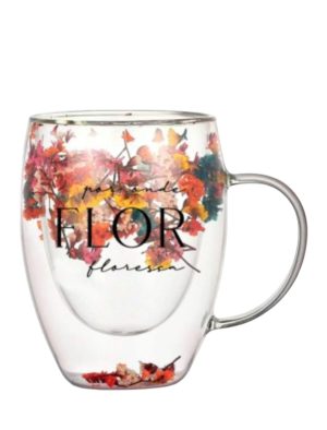 CANECA VIDRO FLOWER - FLOR FLORESCA
