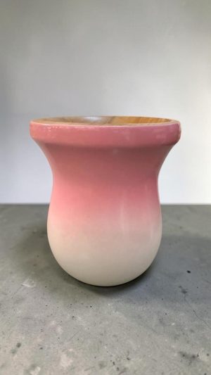 CUIA DE MADEIRA DEGRADE ROSA COM BRANCA