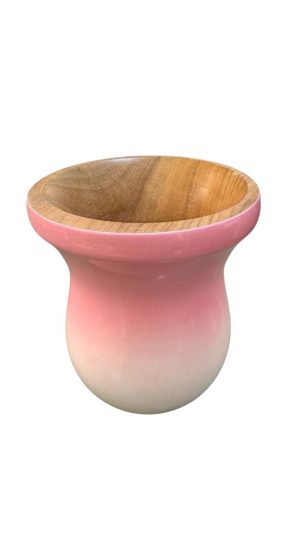 CUIA DE MADEIRA DEGRADE ROSA COM BRANCA