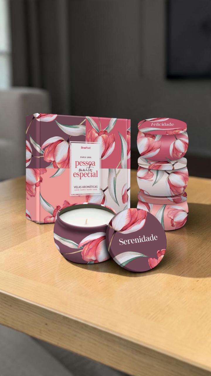 KIT COM 4 VELAS AROMÁTICAS