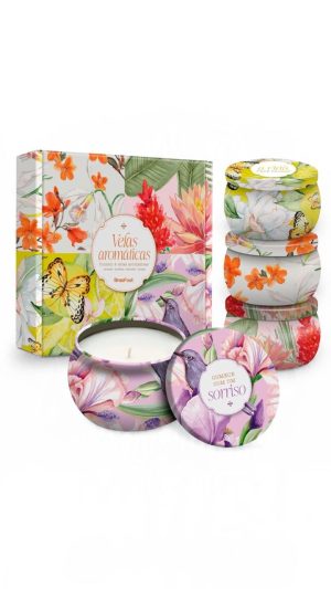 KIT COM 4 VELAS AROMÁTICAS